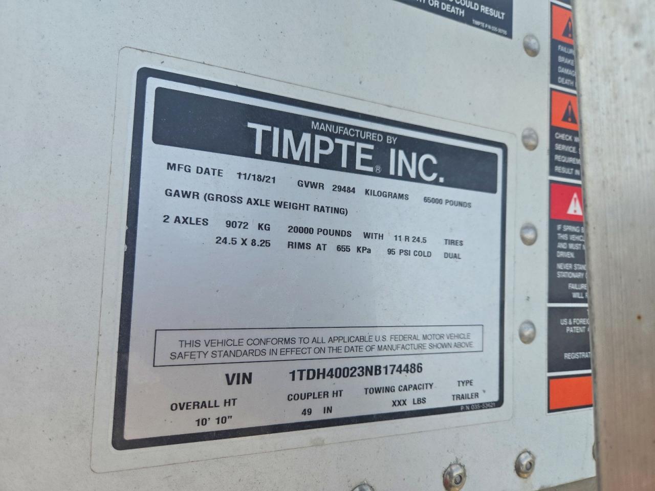 2022 Timpte TE Grain Trailer