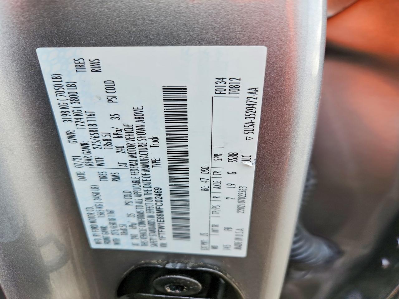 2021 Ford F150 Supercrew