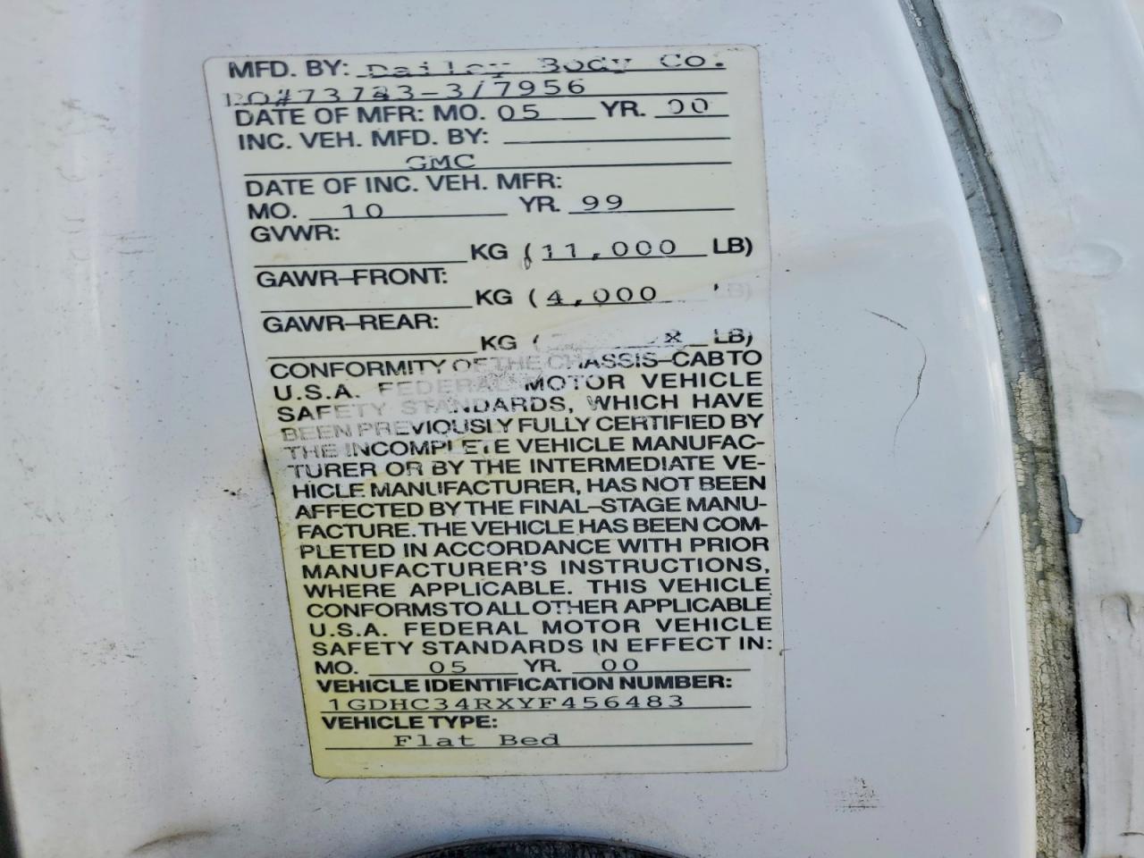 2000 GMC Sierra C3500