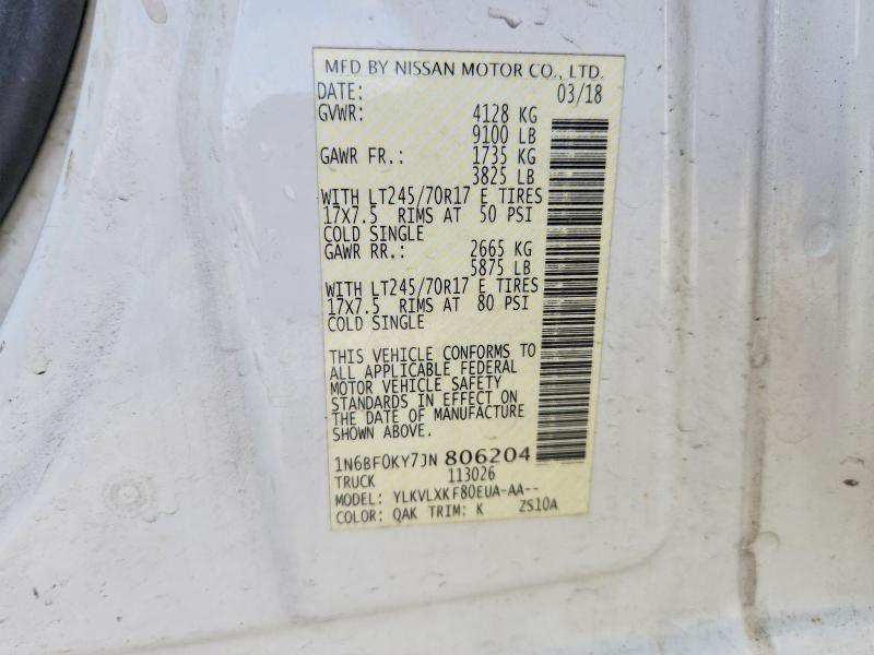 2018 Nissan NV 2500 Utility / Service Van