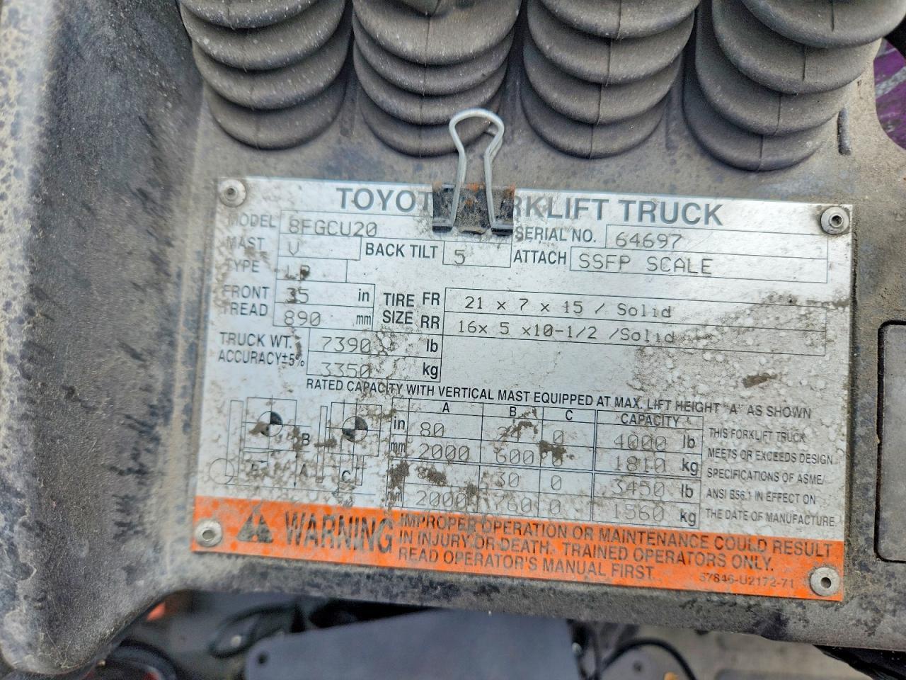 2014 Toyota 2014 Toyt Forklift