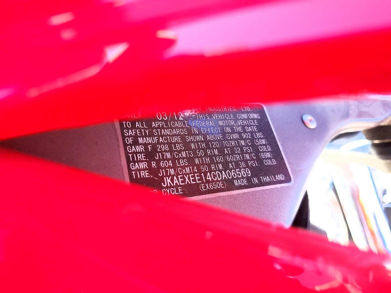 2012 Kawasaki EX650 EC