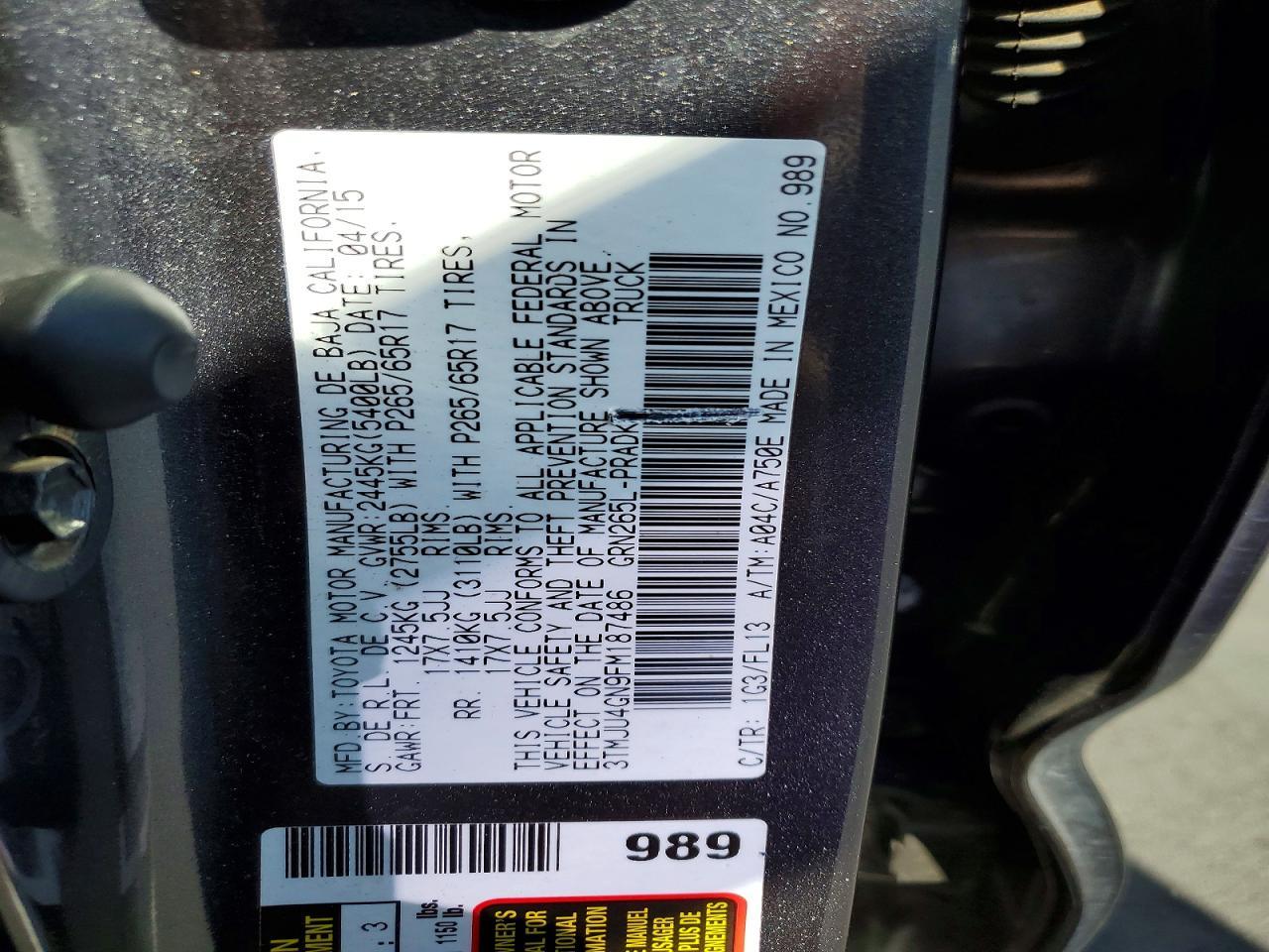 2015 Toyota Tacoma Prerunner V6