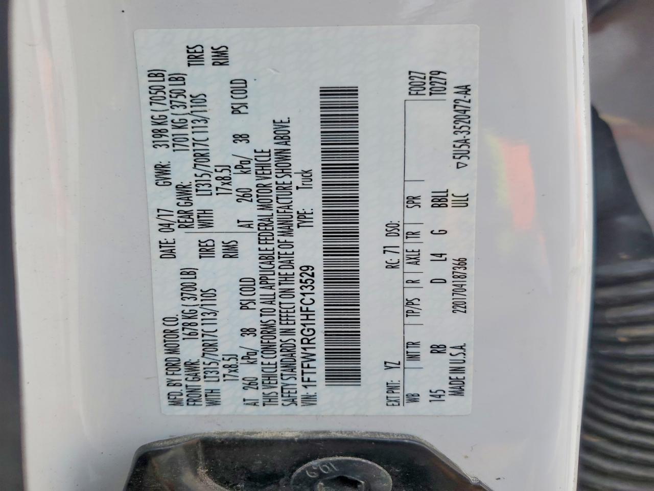 2017 Ford F150 Raptor