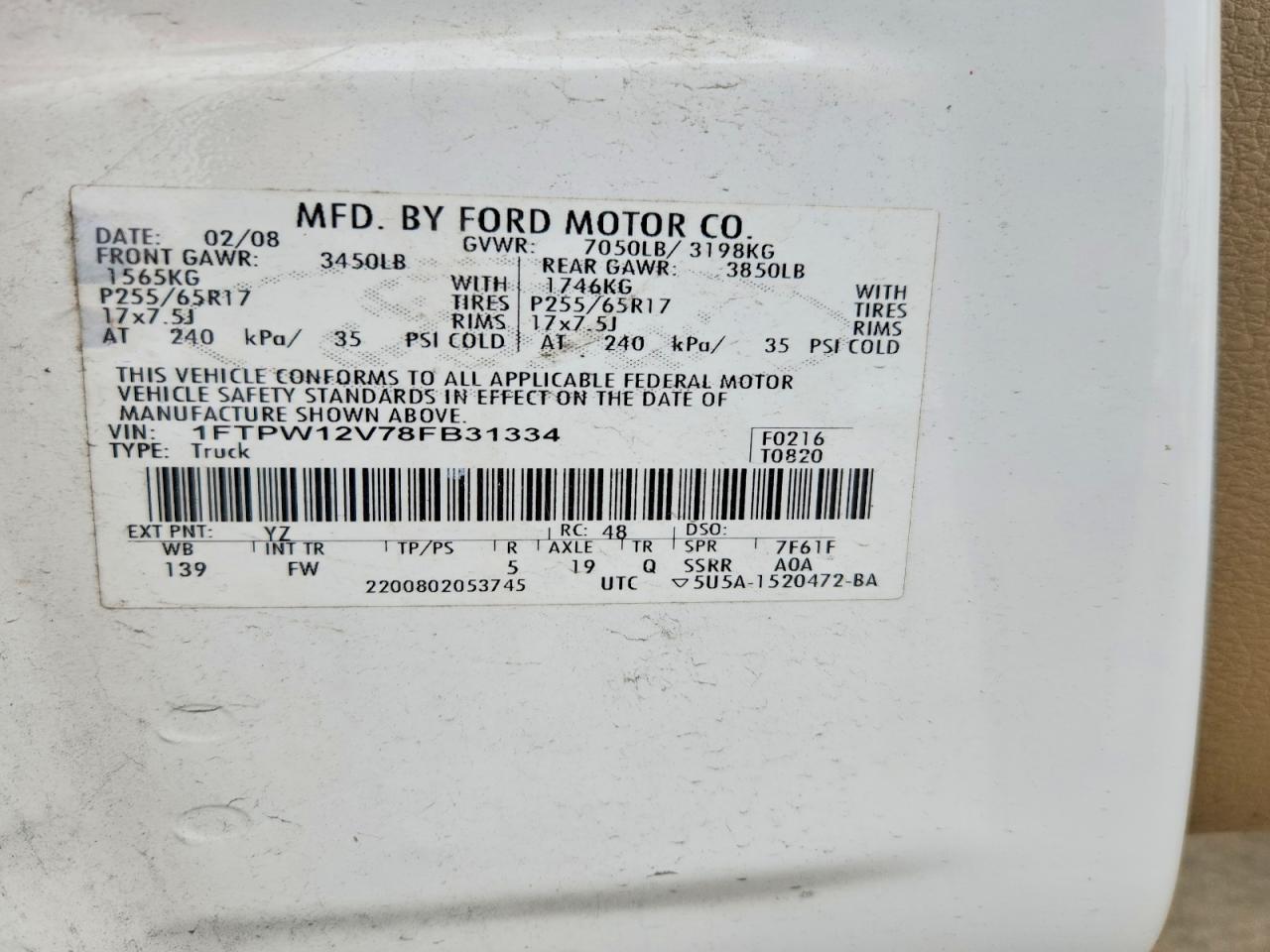 2008 Ford F150 Supercrew