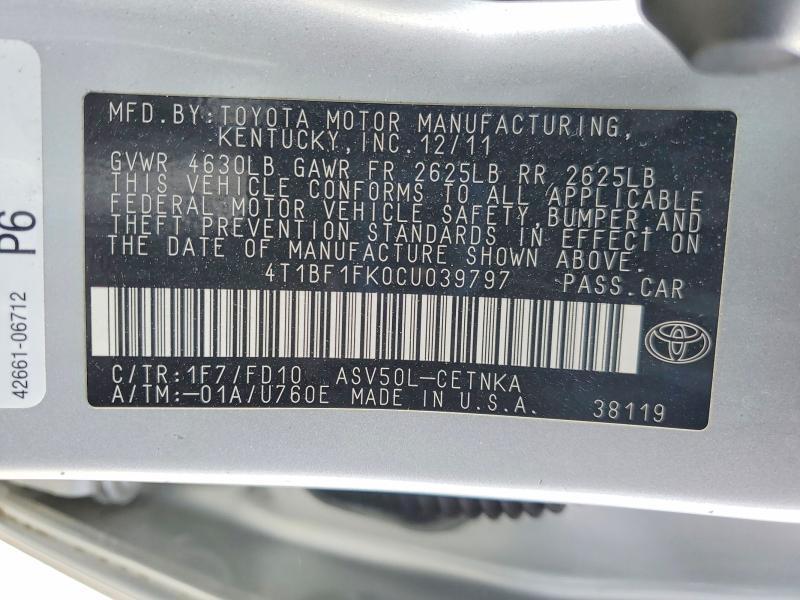 2012 Toyota Camry le