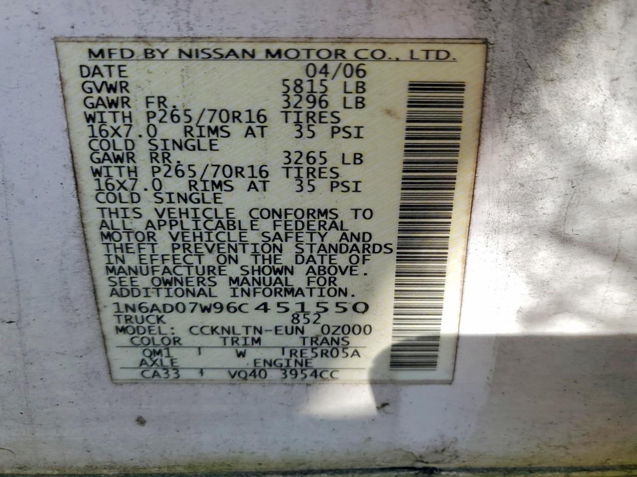 2006 Nissan Frontier SE