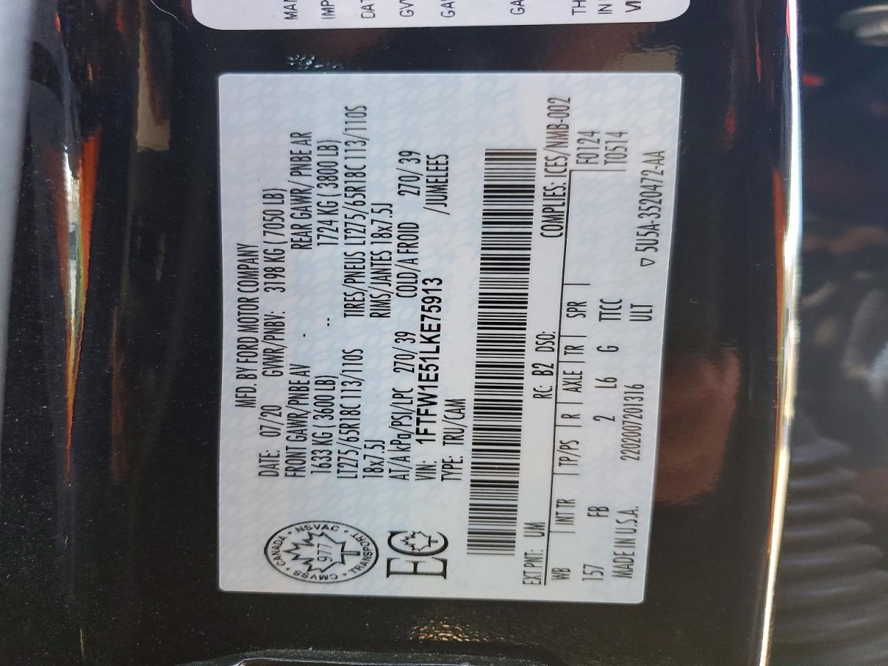 2020 Ford F150 Supercrew