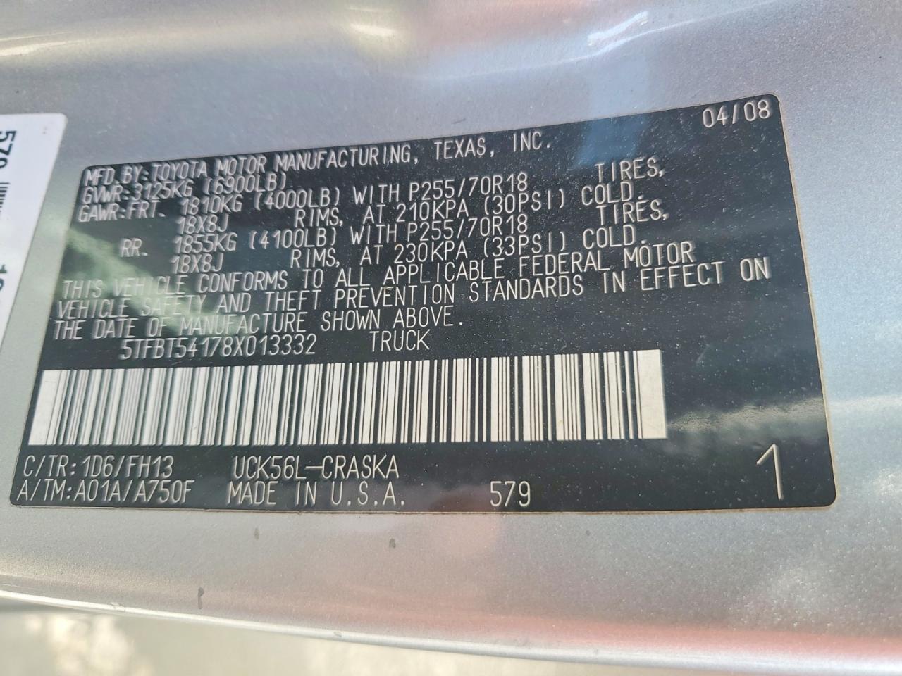 2008 Toyota Tundra Grade