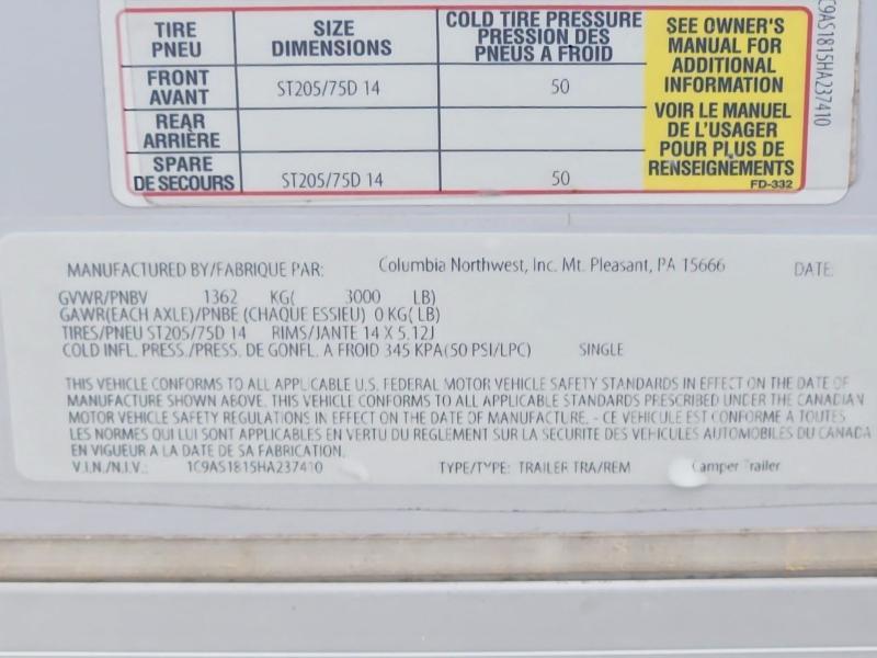 2017 Arrow 2017 Columbia Aliner Camper