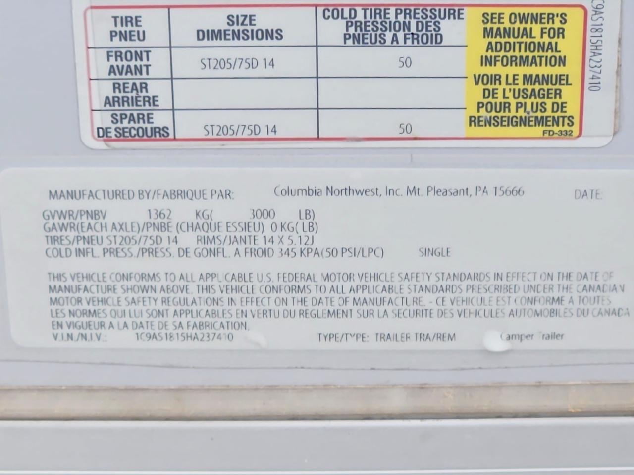 2017 Arrow 2017 Columbia Aliner Camper