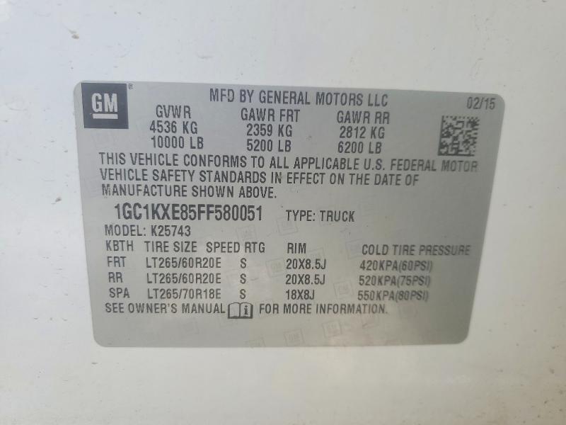 2015 Chev Silverado HD 2500 4W