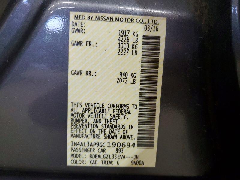2016 Nissan Altima 2.5 s
