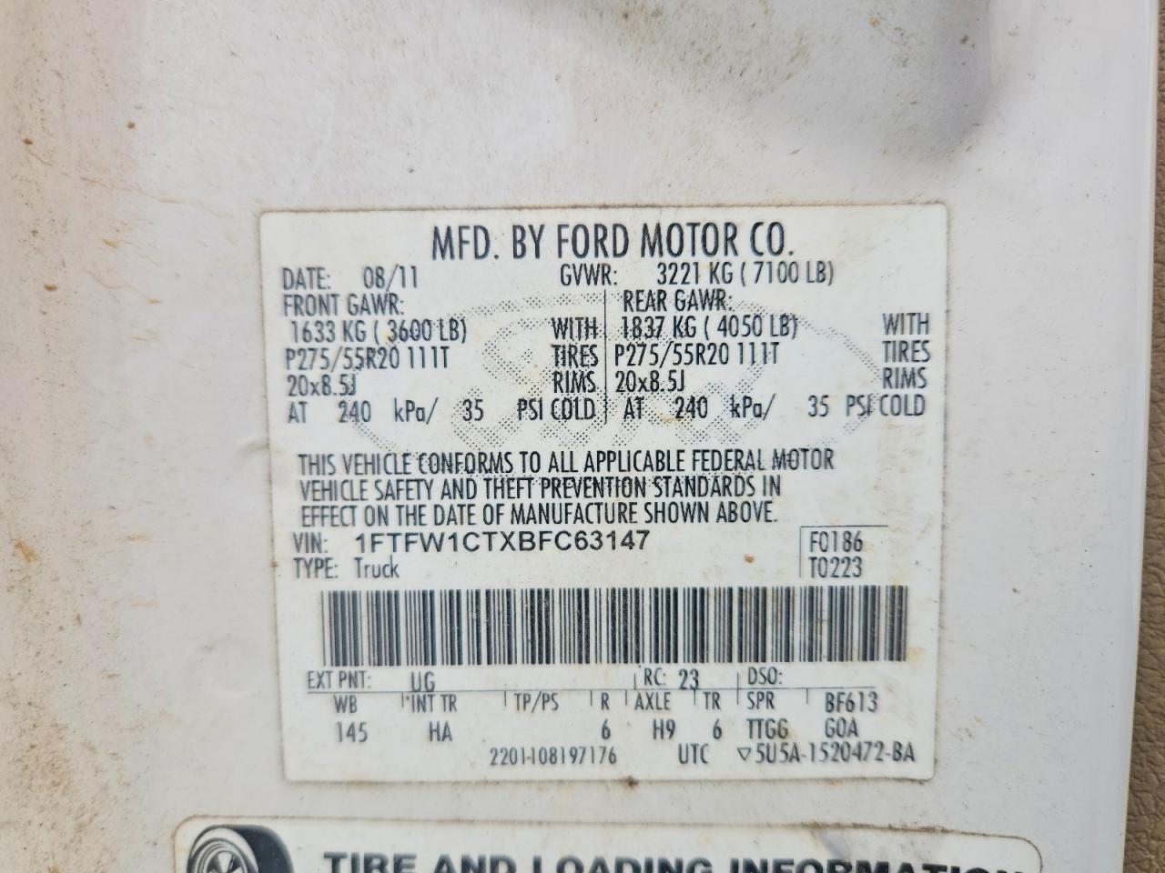 2011 Ford F150 Supercrew