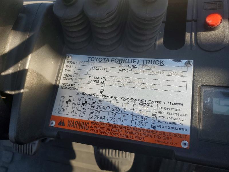 2016 Toyota 8FGCU22 Forklift