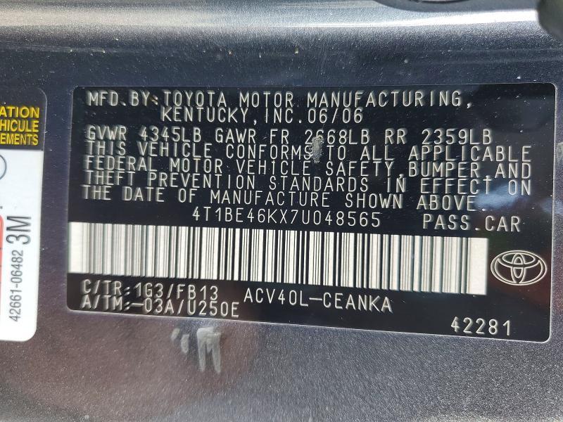 2007 Toyota Camry le