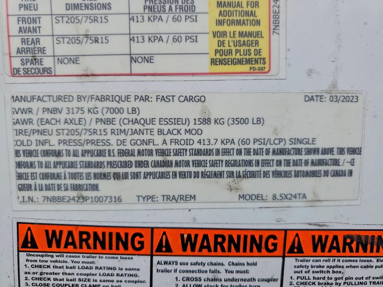 2023 Fast Cargo 8.5 X24TA Concession Trailer