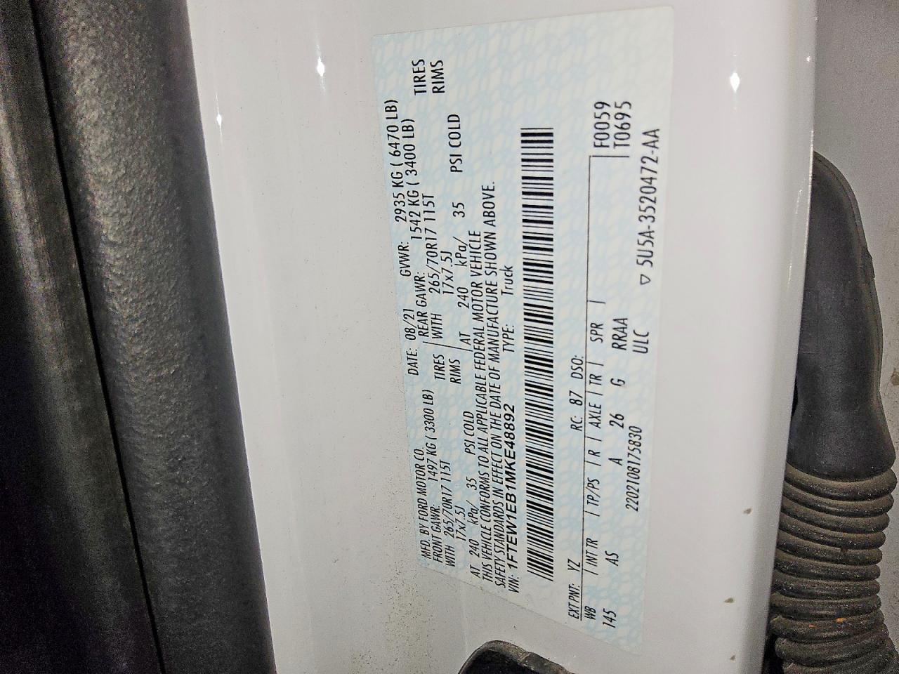 2021 Ford F150 Supercrew