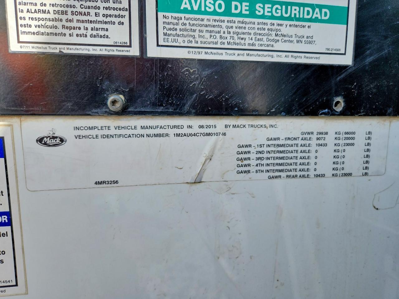 2016 Mack LEU600 Refuse Truck