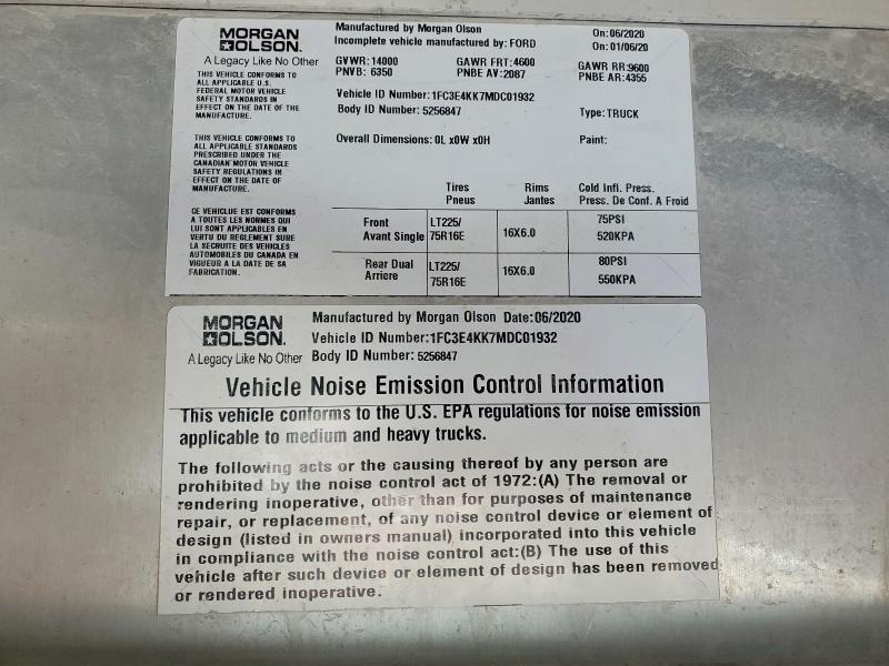 2021 Ford Econoline E450 Super Duty Commercial Stripped Chas