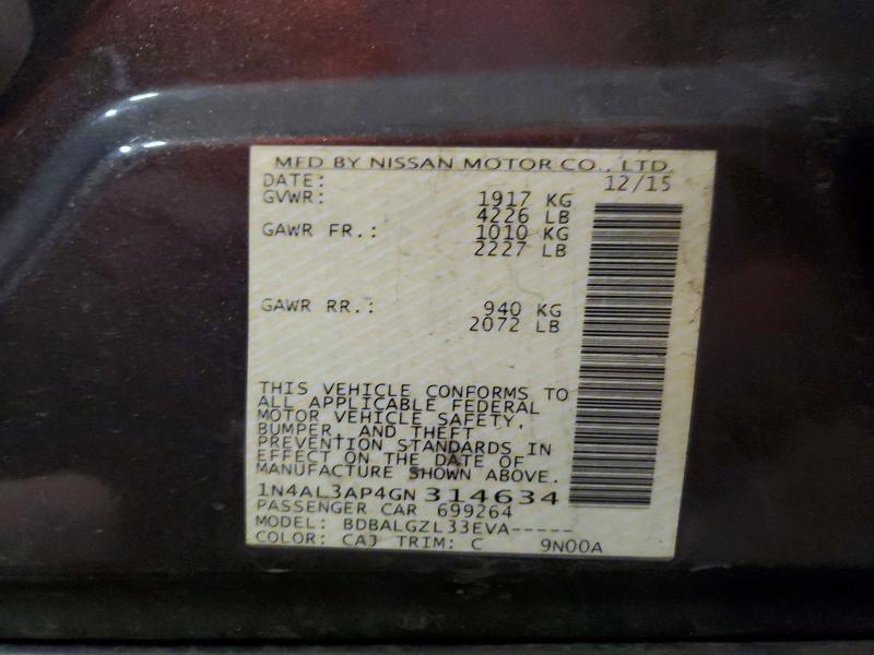 2016 Nissan Altima 2.5 s