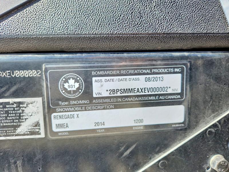 2014 Skidoo Renegade X 1200 4-TE