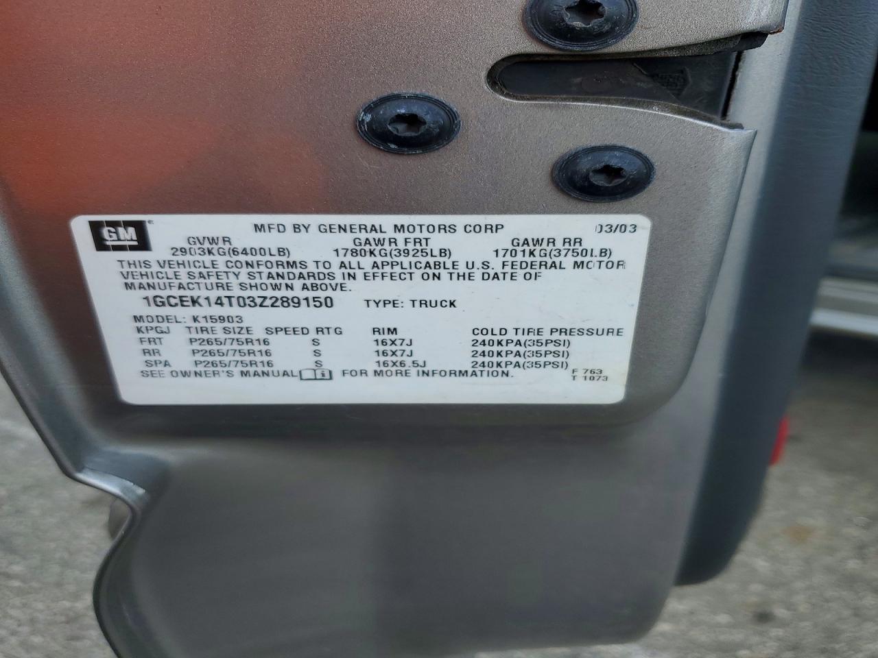 2003 Chevrolet Silverado K1500