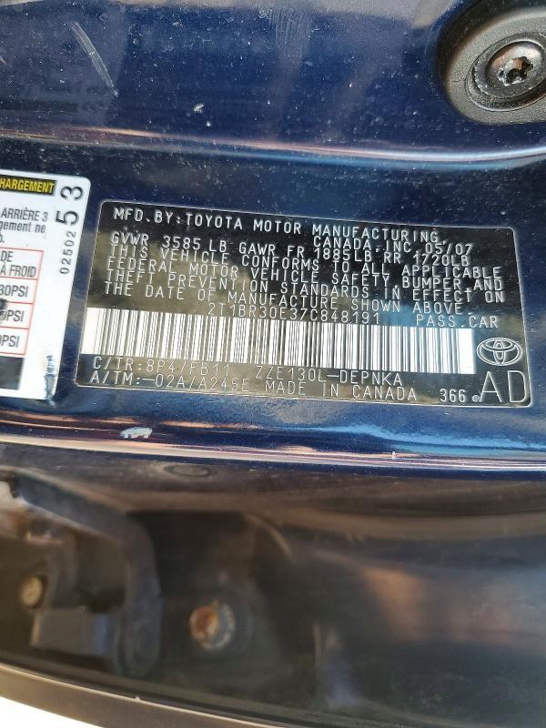 2007 Toyota Corolla le