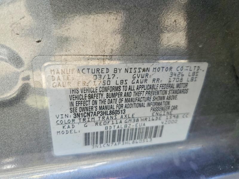 2017 Nissan Versa 1.6 s