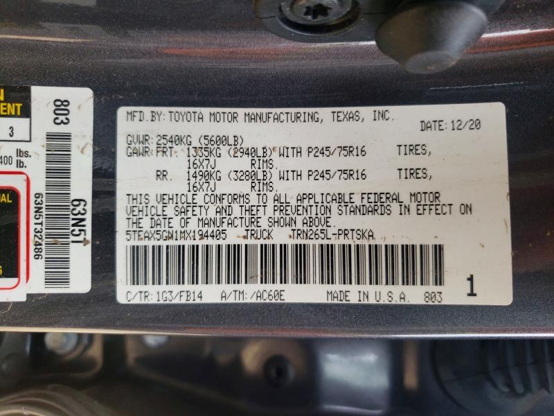 2021 Toyota Tacoma SR