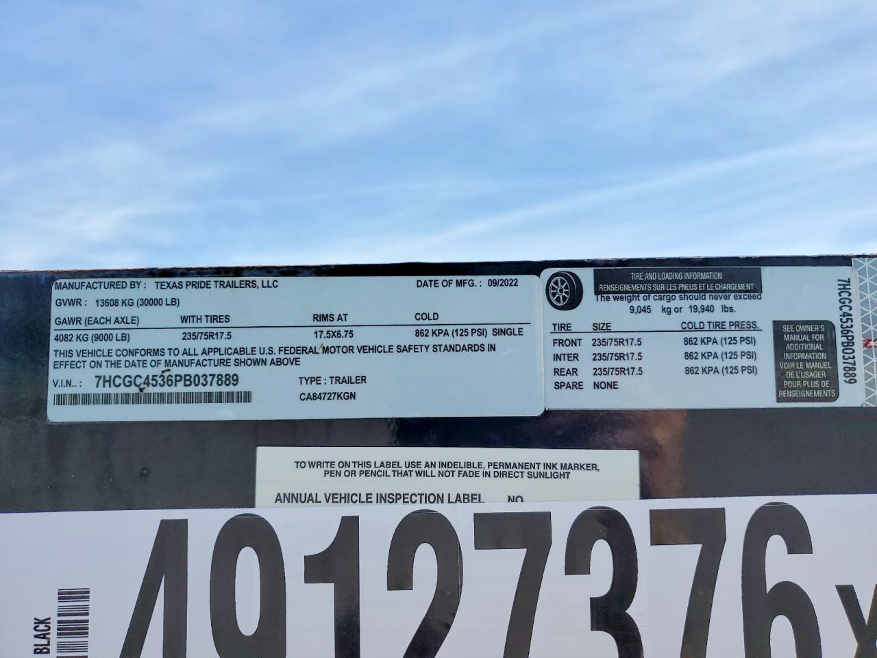 2023 Texas Pride 2022 Texas Pride CA84727KGN Car Carrier