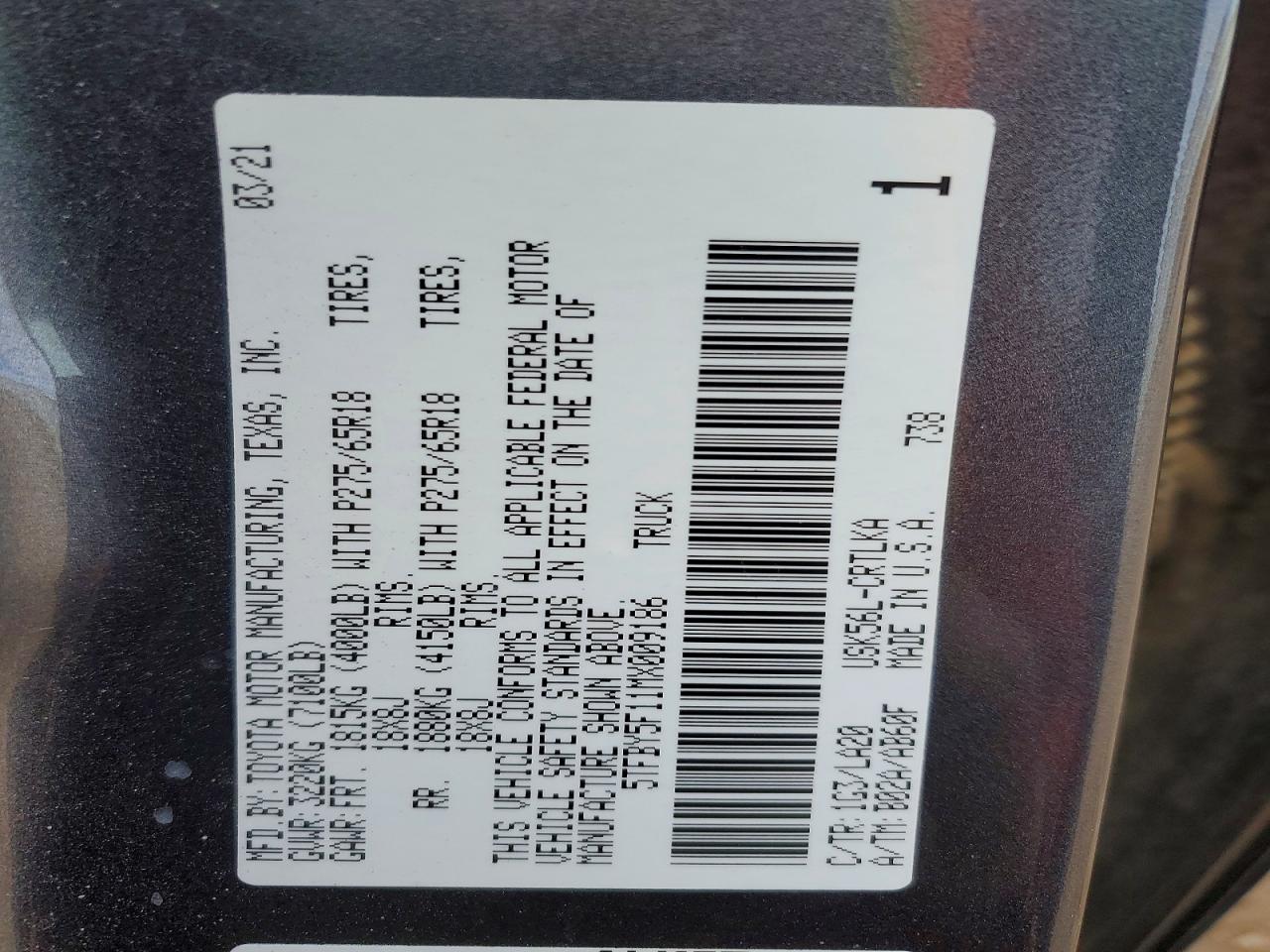 2021 Toyota Tundra Limited