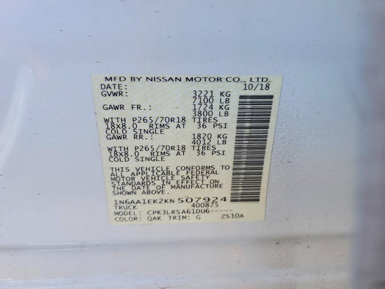2019 Nissan Titan S