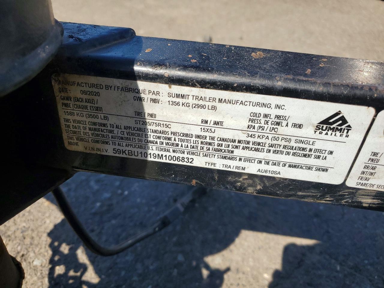 2021 Arrow 2021 Summit AU610SA Utility Trailer