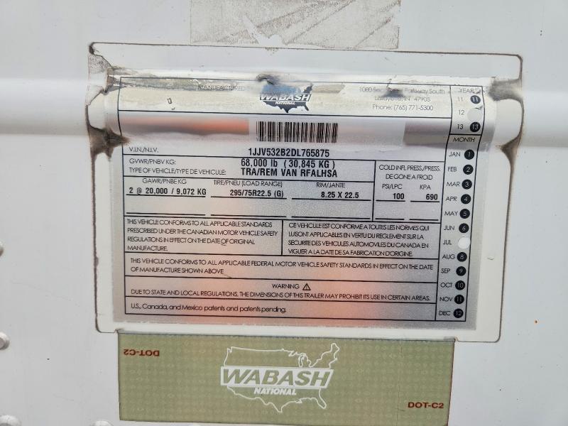 2013 Wabash Rfalhsa Refrigerated Van Trailer