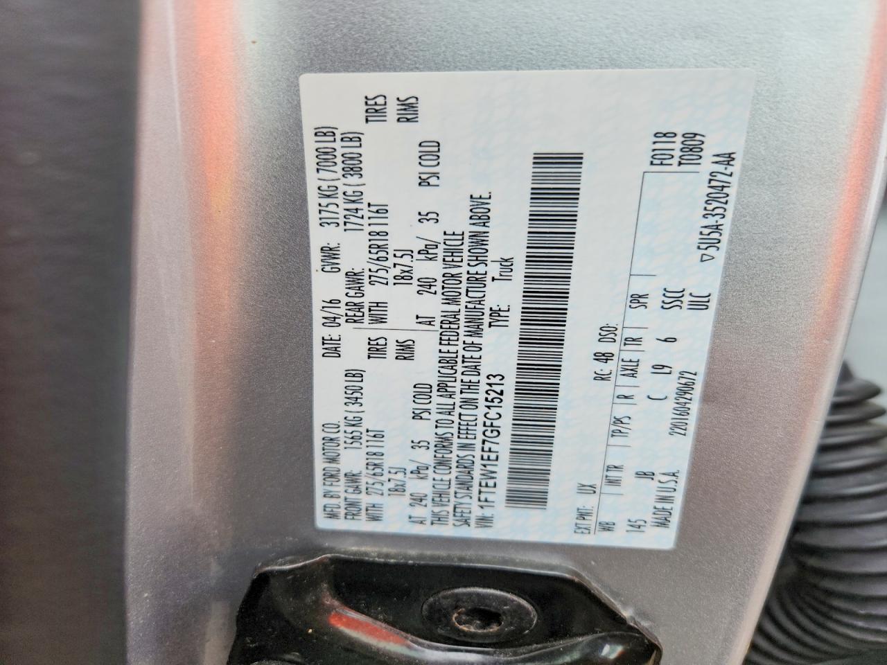 2016 Ford F150 Supercrew