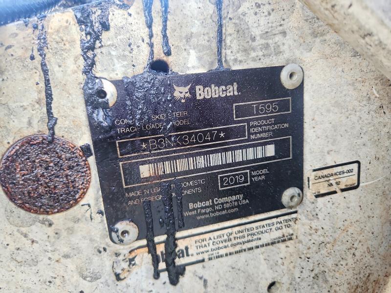 2019 Bobcat T595 Tracked Skid Steer Loader