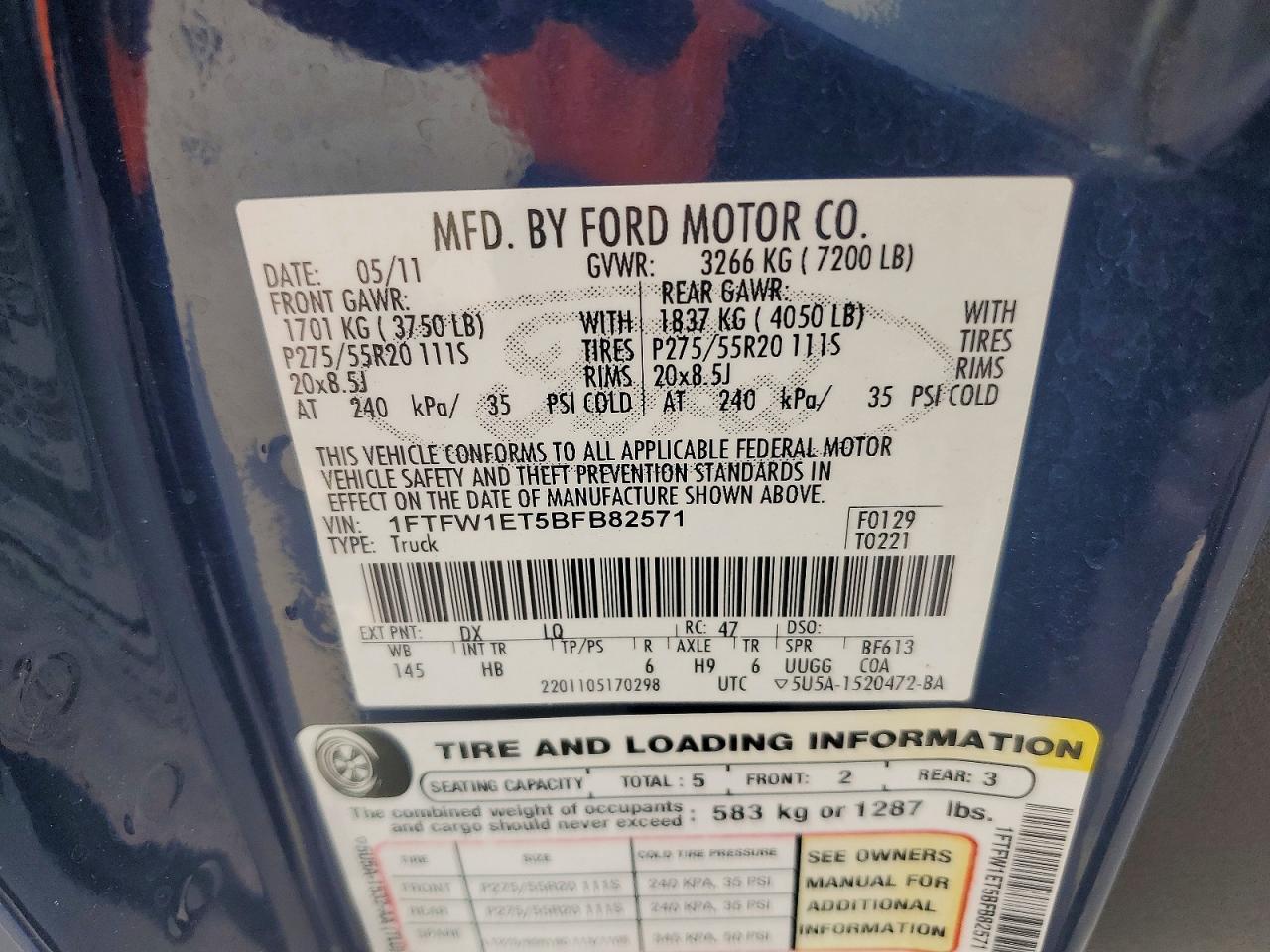 2011 Ford F150 Supercrew