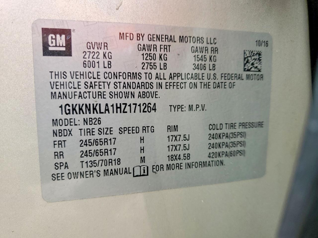 2017 GMC Acadia sle