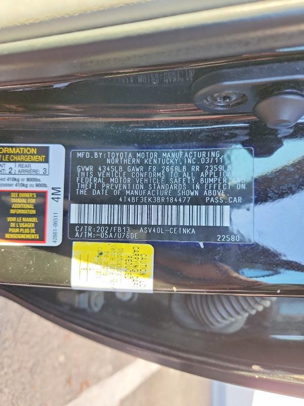 2011 Toyota Camry le