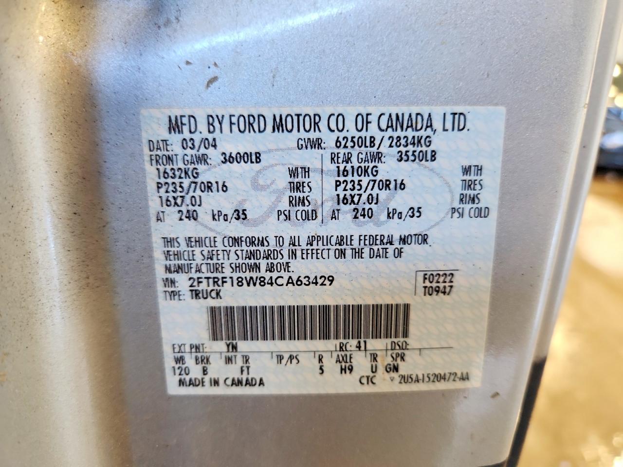 2004 Ford F150 Flatbed Truck