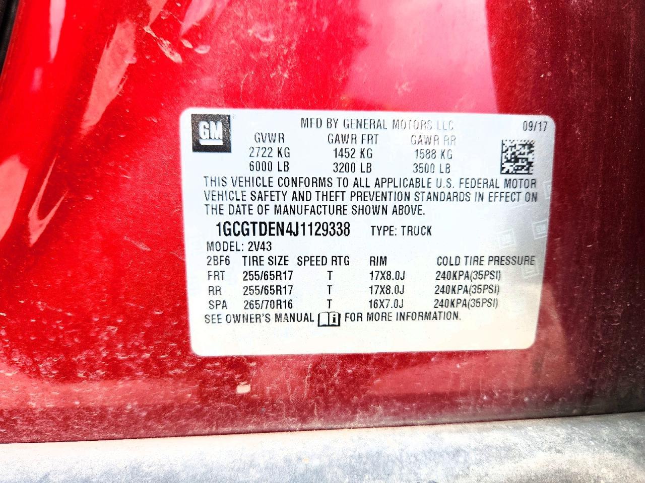 2018 Chev Colorado Extended CA