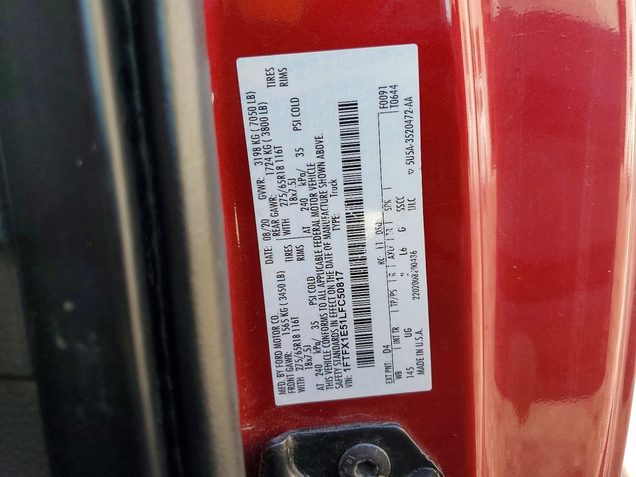 2020 Ford F150 Super Cab