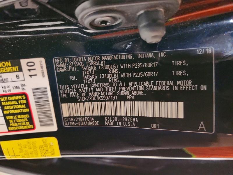 2019 Toyota Sienna le