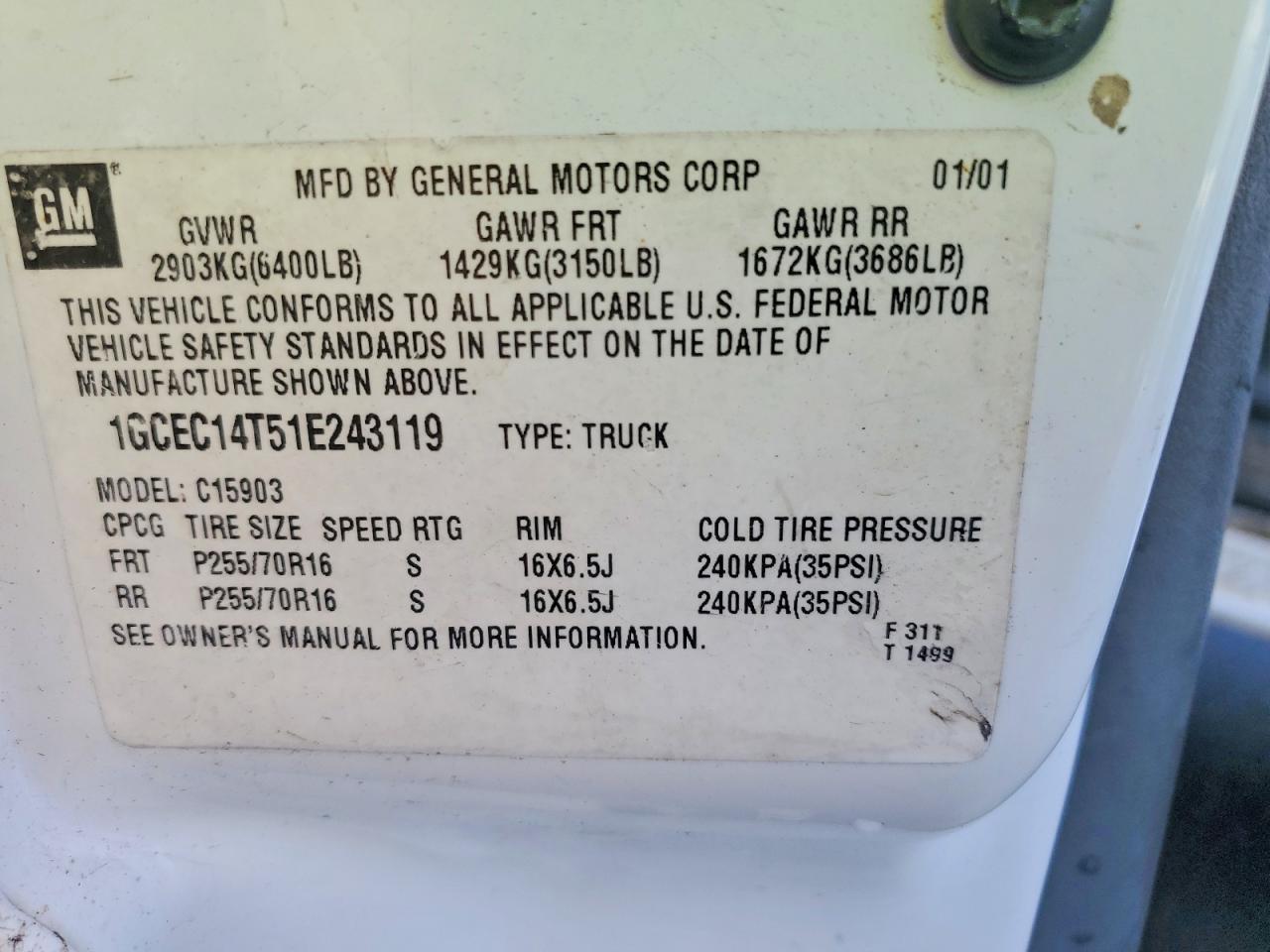 2001 Chev Silverado 1500