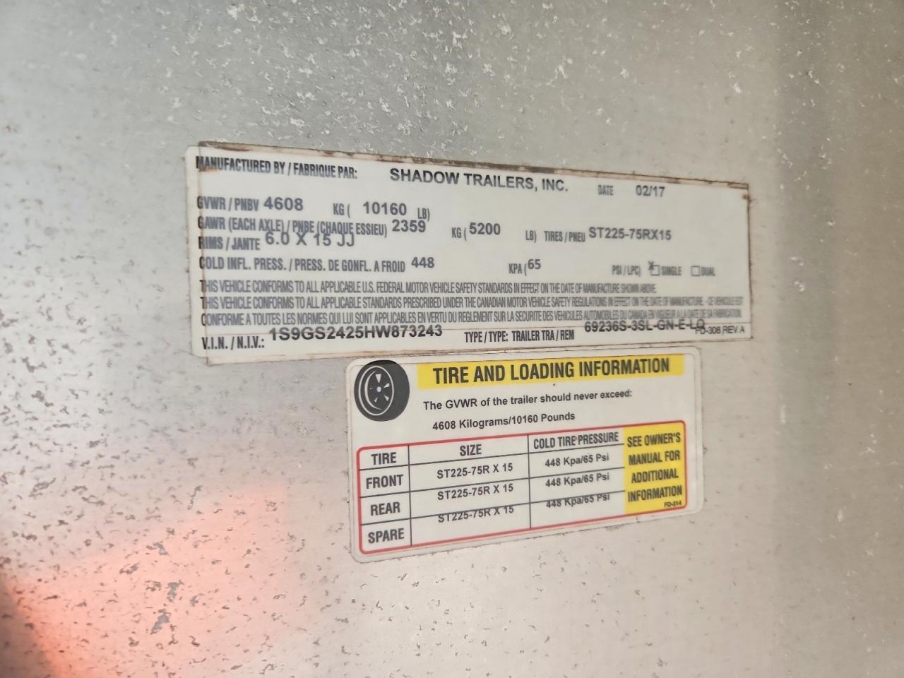 2017 Shadow Horse Trailer