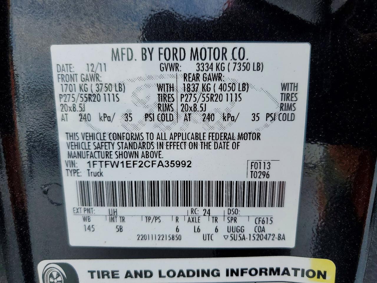 2012 Ford F150 Supercrew