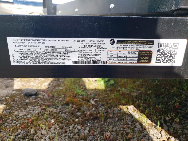 2026 Carry-On Trailer 2026 CARRY-ON 6X12GW2BRKTP Utility Trailer