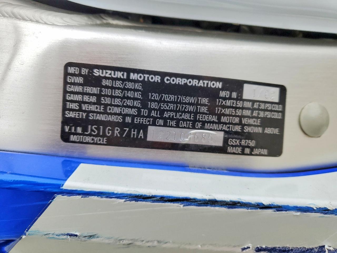2002 Suzuki GSX-R750