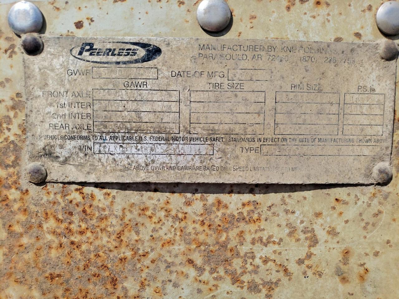 2011 Peerless Walking Floor Trailer